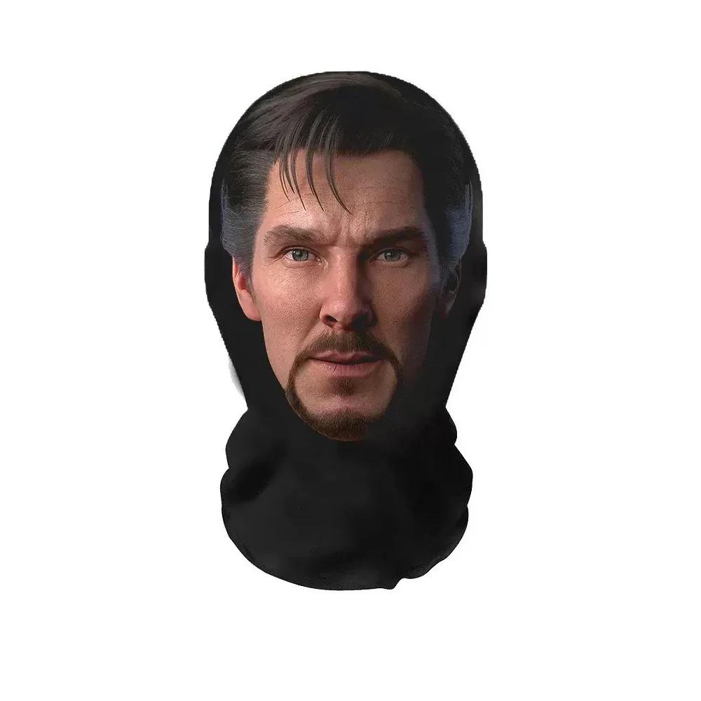 3D маска на Хэллоуин, маска для косплея, смешное лицо, напечатанный головной шарф, известная личность, ледяной шелк, бесшовная маска для защиты от солнца