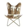 Handmade Vintage Cowhide Leather Butterfly Chair Sleeper Seat RelaxChair Folding