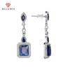 Drop Earrings For Women Tredy With Blue Red Color 5a Zircon Female Jewelry Wedding Party Girl's Earrings