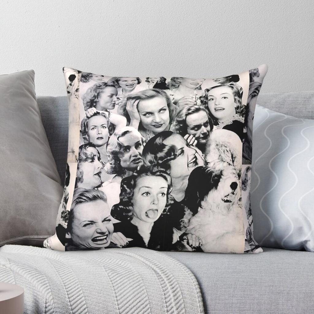 Carole Lombard Collage Square Pillowcase Polyester Linen Velvet Creative Zip Decor Pillow Case Home Cushion Cover x