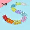 100 Pcs Colorful Bear Beads Clear Acrylic Colored Bear Beads Mini Bear Charms for Bracelet Necklace DIY Crafts Jewelry Making Supplies