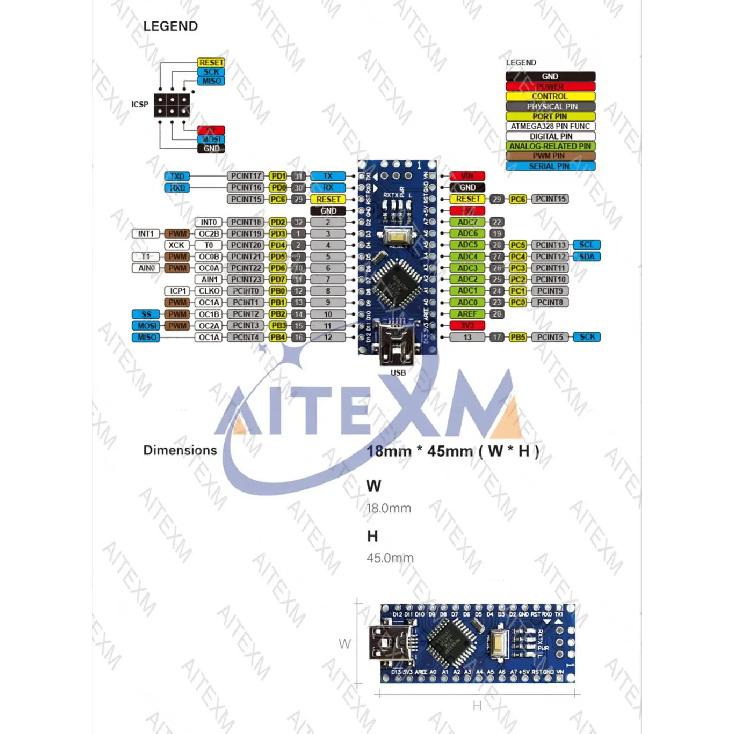 Mini / Type-C / Micro USB Nano 3.0 с загрузчиком совместимый Nano контроллер для arduino CH340 USB драйвер 16Mhz ATMEGA328P