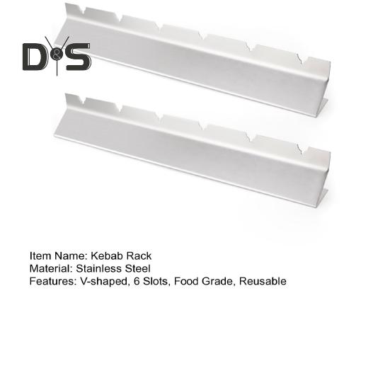 2 шт. держатель для шампуров V-образный, 6 слотов, пищевая многофункциональная посуда, многоразовый гриль для барбекю, шашлыки, стойки для шашлыков, набор аксессуаров для барбекю