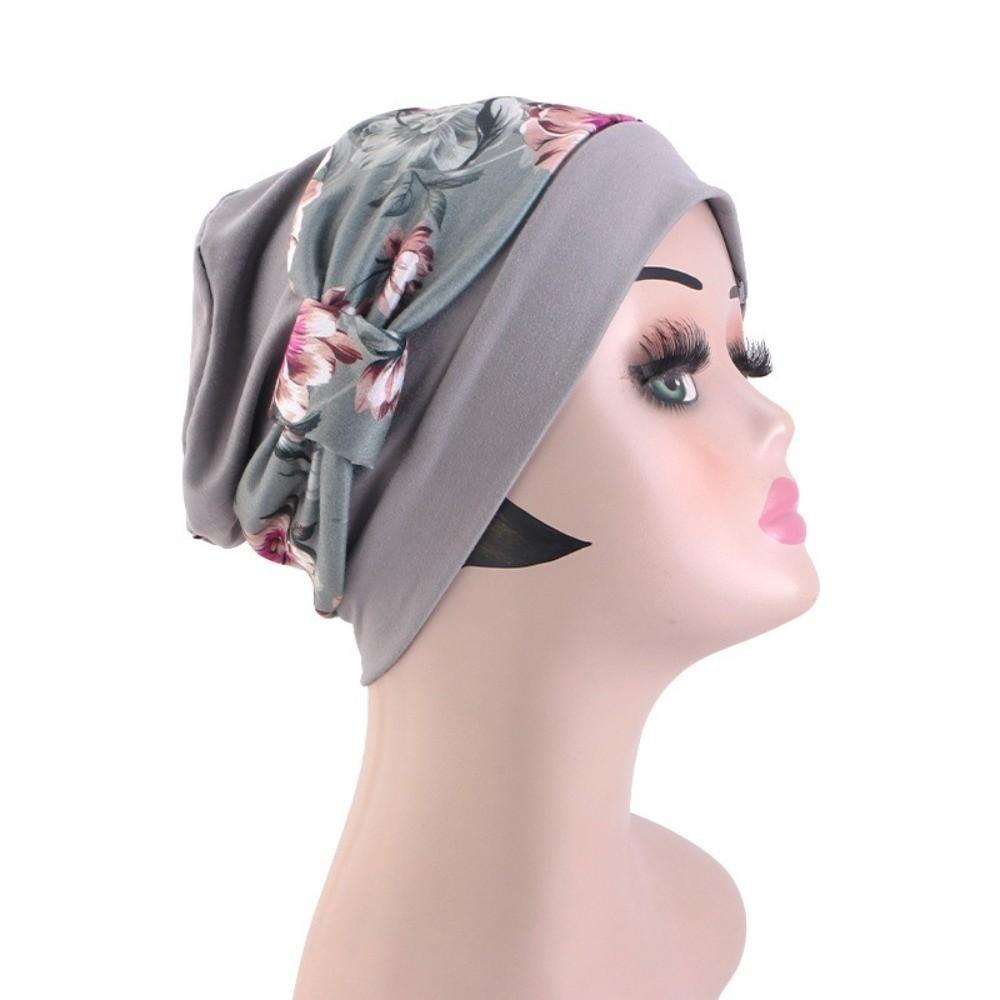 Soft Elastic Pre-Tied Turban Hat Solid Base Hair Loss Head Cover Hair Loss Recovery