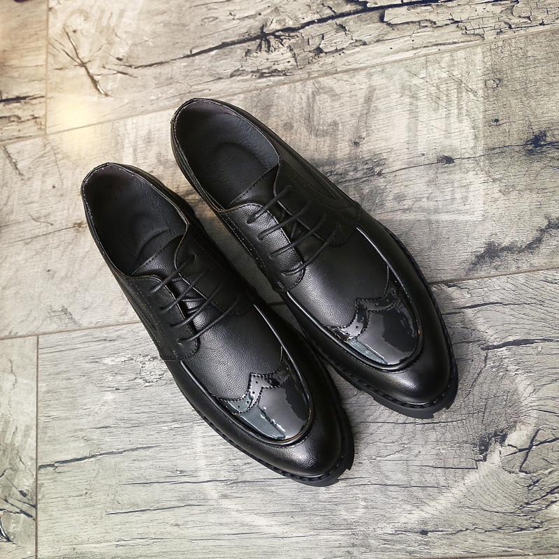 Модные мужские туфли-броги на толстой подошве, увеличивающие рост, универсальные туфли высокого класса для делового стиля, рабочая обувь для мужчин