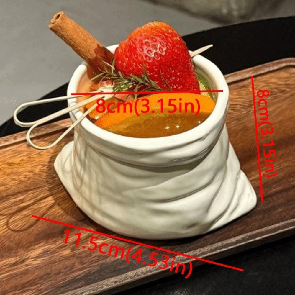 Large-caliber Cloth Bag Shaped Mug Heat-resistant Irregular Mugs Bag Ceramic Cups  Home Gathering