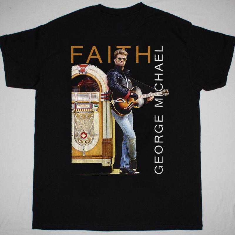 Джордж Майкл Faith Черная футболка Полный размер от S до 5XL