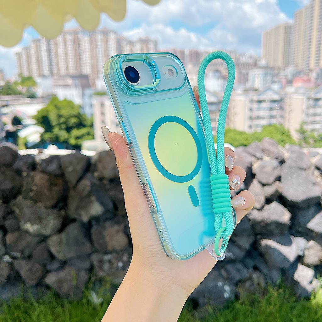 Luxury Magnetic Highly Transparent Phone Case for iPhone 17 Pro Max 16 Plus 15 14 13 12 Shockproof Strap for Magsafe Cover