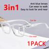 1PC Women Progressive Multifocal Glasses Oversized Square Large Frame Magnifing Glasses Presbyopia Eyeglasses Diopter +1.0~+3.0