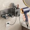 Настенный держатель для фена Полки для ванной Подставка для бритвы и фена с ящиком для хранения Органайзеры для туалета
