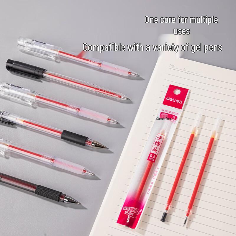 Deli S760 0.5mm Red Gel Pen (20-Pack)