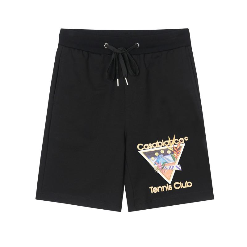 Casablanca Print Casual Shorts Relaxed Fit Streetwear Men Women