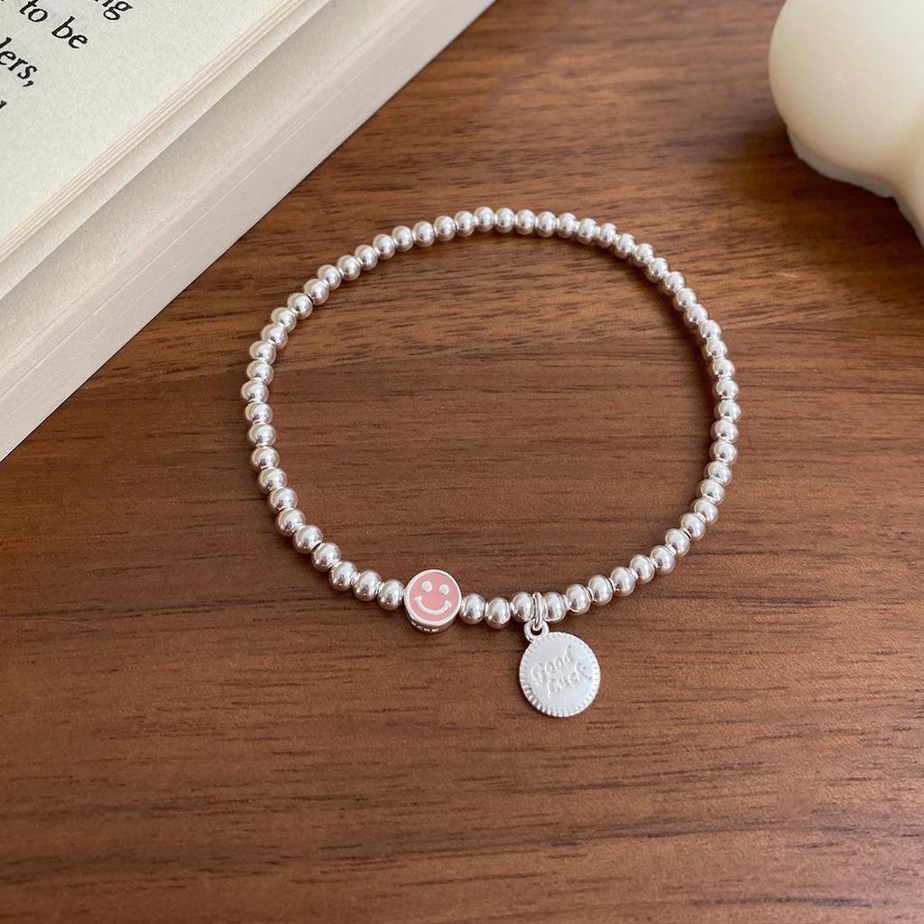 Браслет из разноцветных бусин Smiley из серебра 925 пробы для женщин — модный, стильный и универсальный