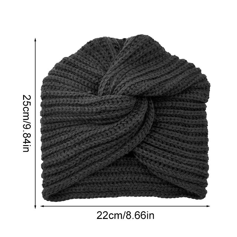 1Pc Women Headwear Cancer Chemo Beanie Hat Hair Loss Turban Solid Color Knitted Cap Head Wrap Polyester