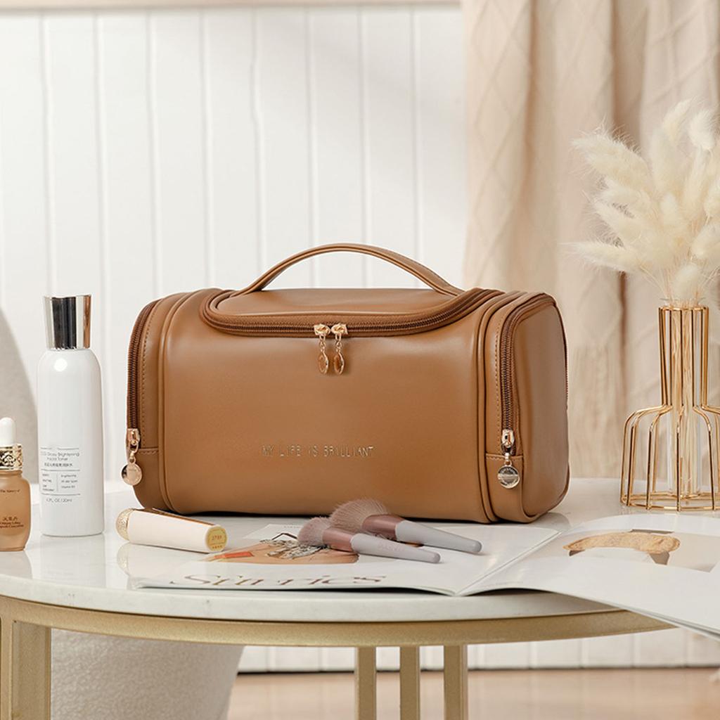 Большая дорожная косметичка для женщин и девочек из искусственной кожи, органайзер для макияжа, женские туалетные сумки, сумка для хранения