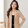 New Korean Style Loose Early Autumn Brown Small Suit Jacket for Women Spring and Autumn British Style Casual Suit Jacket