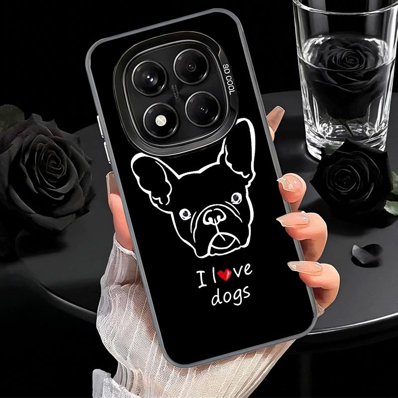 Французский бульдог Черный Дизайн Мягкий Чехол для Телефона для Xiaomi Redmi Note 13 14 15 Pro Plus 12S 12 11S 11 11T 10S 10 Ударопрочный Чехол Ba
