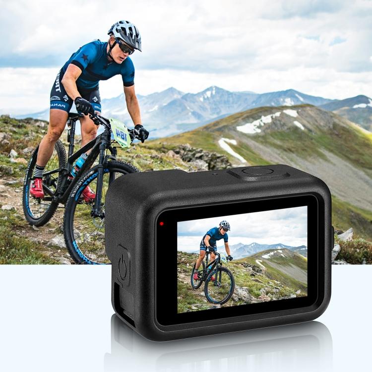 PULUZ для GoPro HERO12 Black/11 Black/10 Black/9 Черный силиконовый защитный чехол + боковая крышка интерфейса из POM с ремешком на запястье и крышкой объектива(черный)