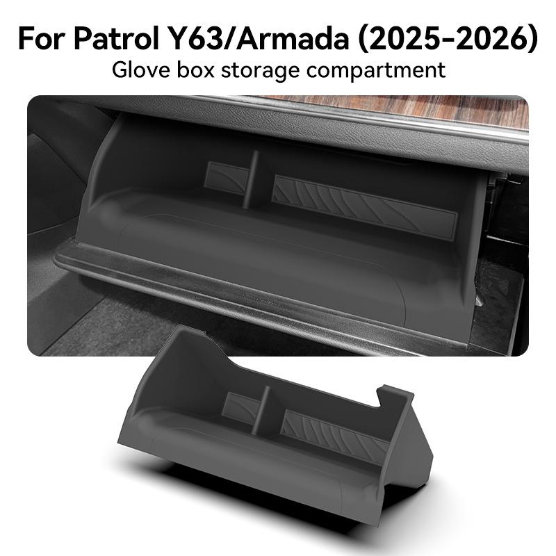 For Nissan Patrol Y63 Armada 2025 2026 Interior Storage Box Set Console Armrest Door Organizer Car Accessories
