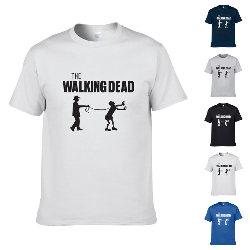 Качественная мужская хлопковая повседневная футболка с коротким рукавом The Walking Dead для всех сезонов