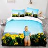 Желтые подсолнухи Пододеяльник размера King Queen Красивый цветочный постельный комплект для детей, девочек, женщин. Девичий, милый, с цветами, мягкий пододеяльник.