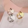 Gold-Plated Stainless Steel Heart Ring with Engraving