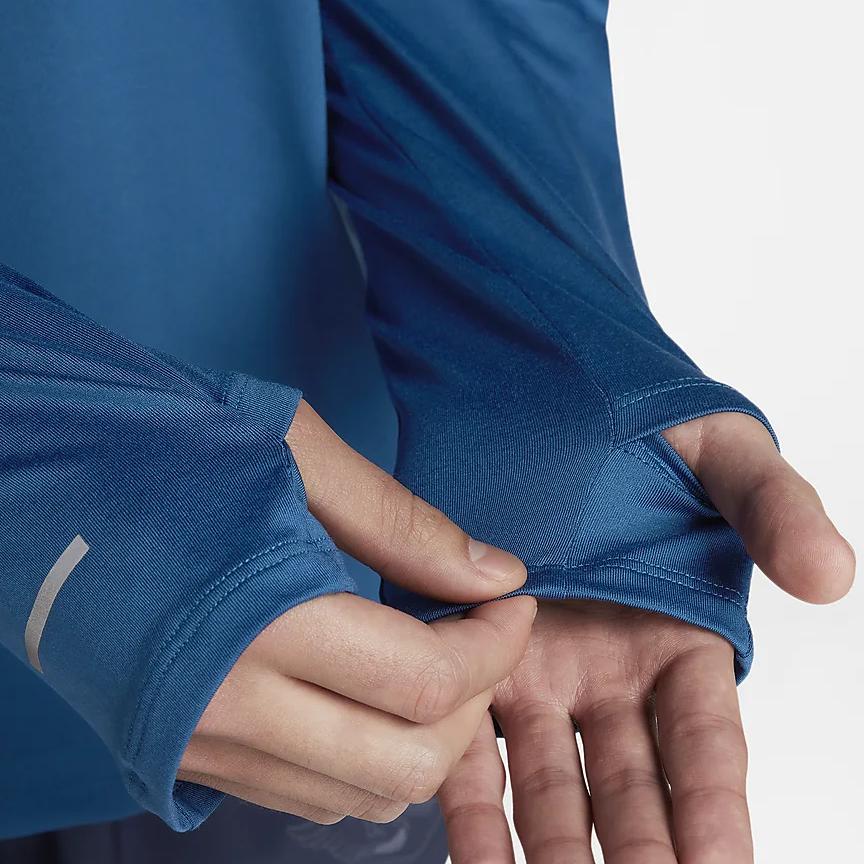 Nike Футболка Element Running Energy с надписью «List Stand» и застежкой-молнией на половину длины, быстросохнущая, повседневная, с длинным рукавом, мужская, цвет Garden-Blue FN3300-476