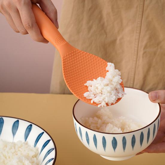 Rice Shovel Multifunctional Non-Stick Long Handle Plastic Spoon with Bump Design Tableware Food Grade Standing