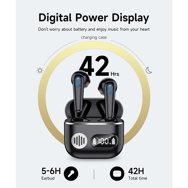 Беспроводные наушники-вкладыши Спортивные наушники Bluetooth Стереонаушники Беспроводные наушники с двойным светодиодным дисплеем Наушники-вкладыши