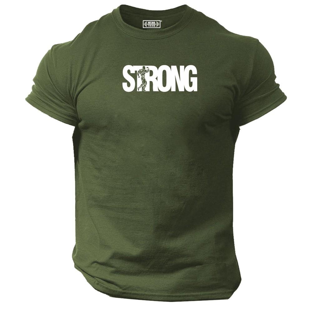 Strong T Shirt Gym Clothing Bodybuilding Training Workout Boxing Mma Gymwear Top