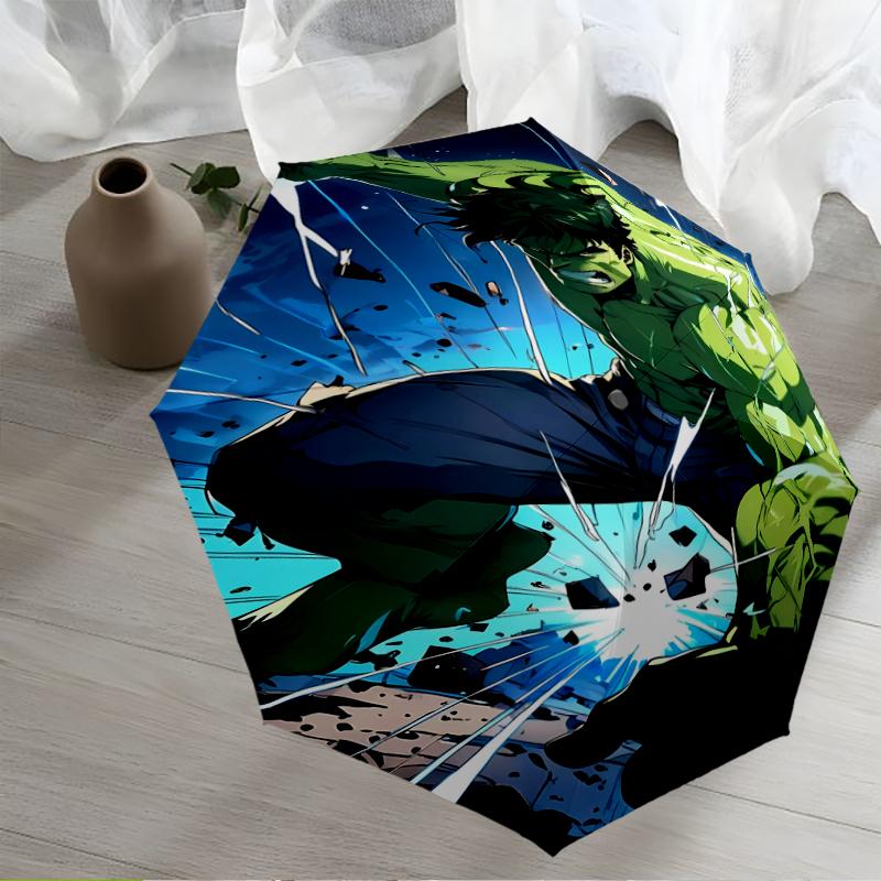 Hulk Theme Automatic Umbrella, Lightweight & Portable, 8 Rib, Perfect for Outdoor Travel, Birthdays, Christmas, Gifts.