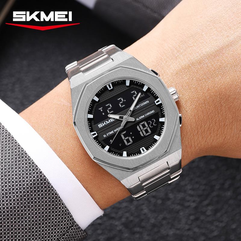 SKMEI 2624 Новые Повседневные Мужские Модные Спортивные Деловые Хроно Кварцевые Цифровые Часы Двойной Дисплей Наручные Часы Часы Relogio Masculino