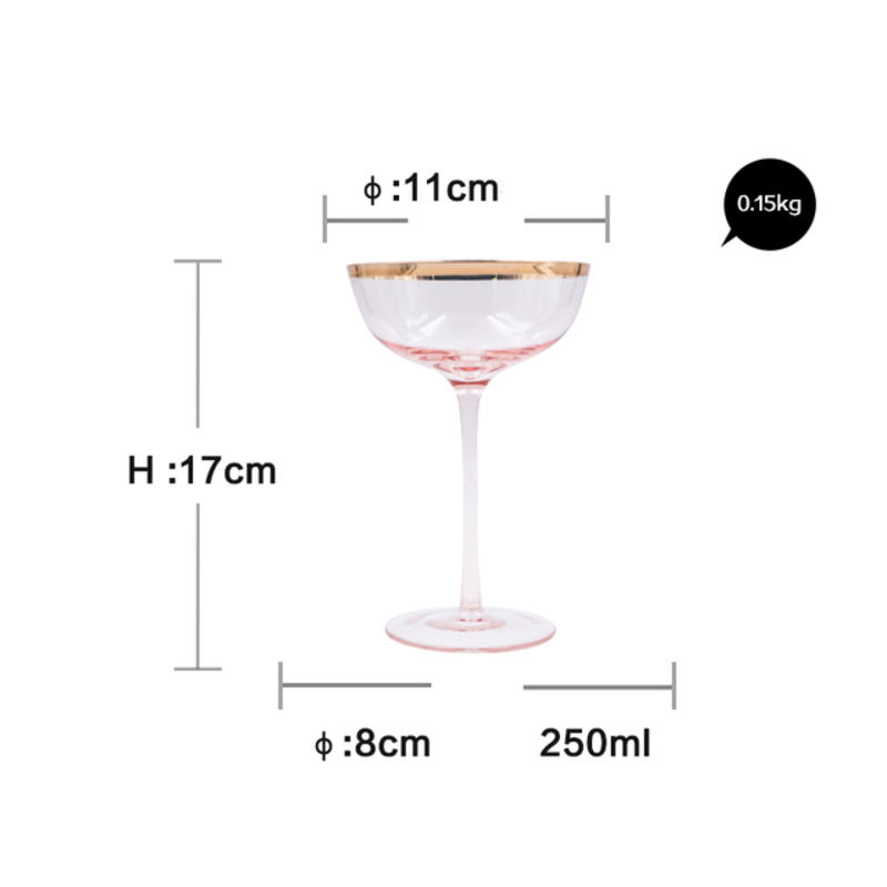 EUROPE MAINE MAINE GOLDEN CRYSTAL TRUE PINK COCTAIL CALSES SHAMPANY DESSERT CALSES GLASS WESELE GLASS WESELE | Wine glasses