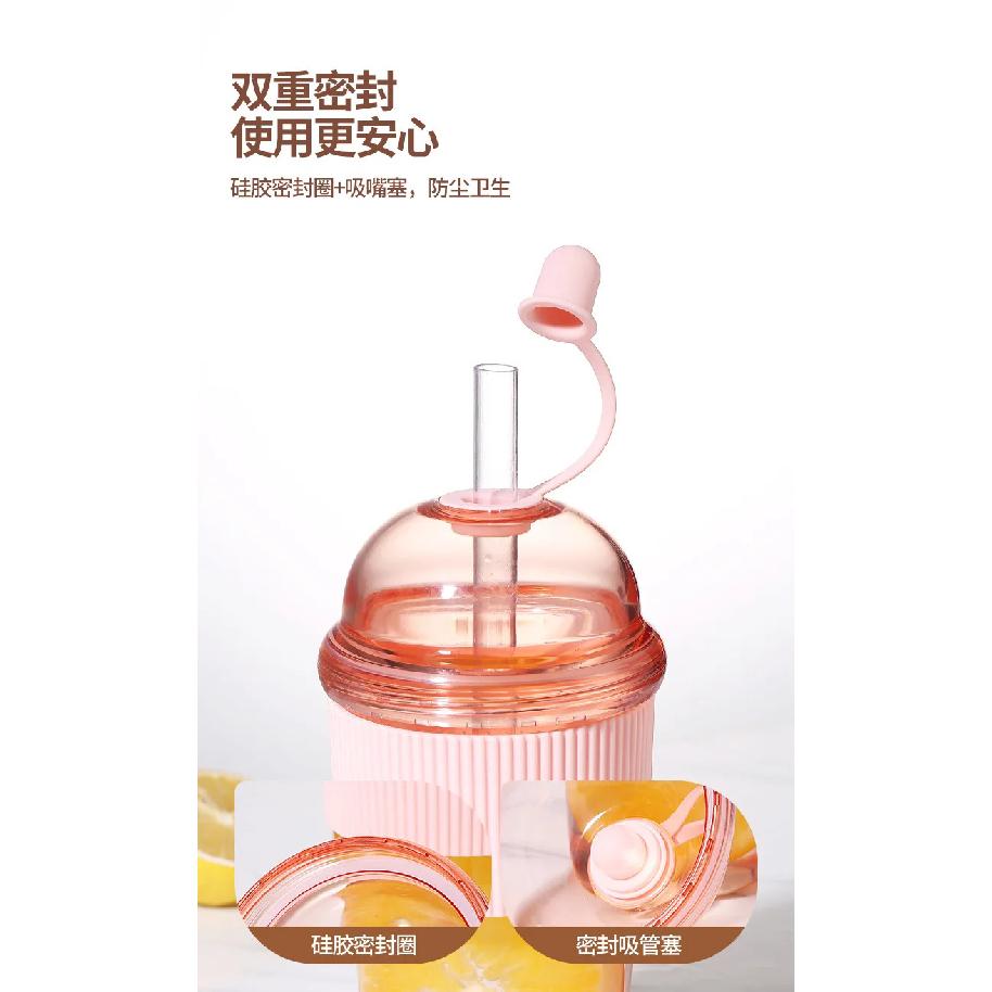630ML Straw Cup with Lid and Straw Portable Large Capacity Coffee Milk Tea Cup Ins Style Water Cup for Office Workers Juice Mug