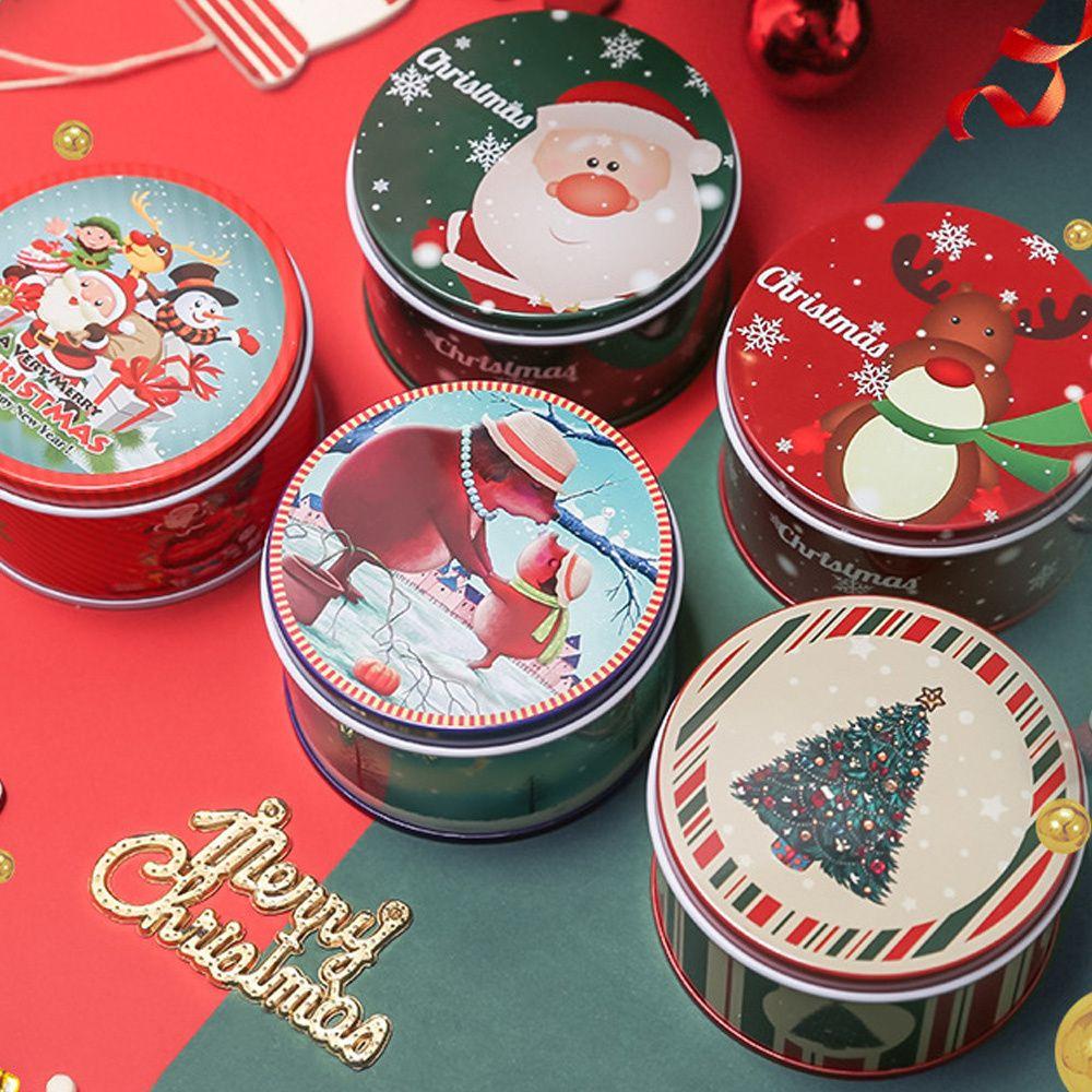 With Lids Coin Storage Cookie Box Tinplate Gift Boxes Storage Containers Christmas Tin Gift Box