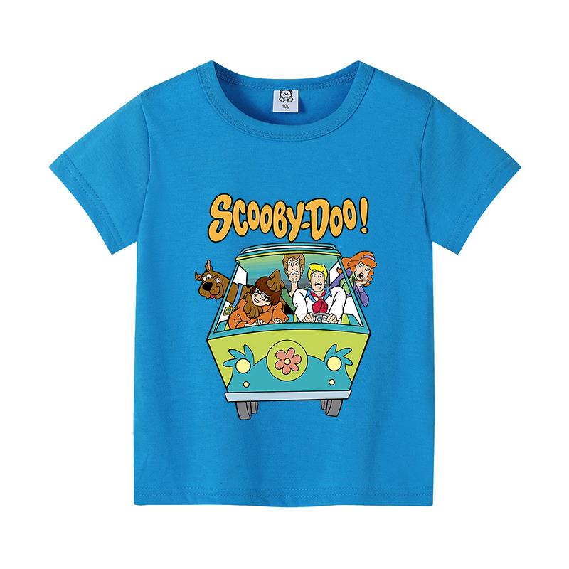 Scoobys Doos Kid Summer T-shirt Anime Tee Creative Cartoon Clothes Boy Girl Summer Short Sleeve Clothes Tops Birthday Gift