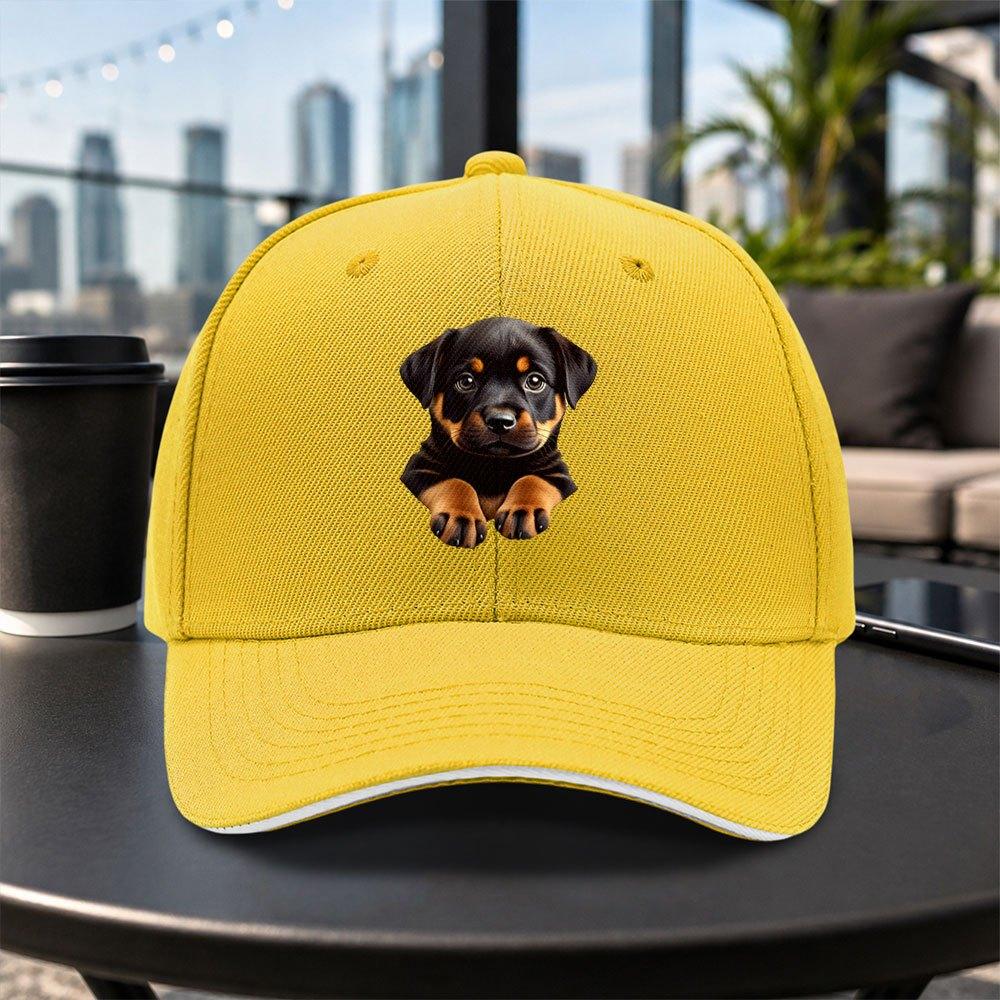 Rottweiler Puppy Baseball Cap Adjustable Duckbill Hat With Rottie Design Lightweight Travel Party Gift Multiple Colors
