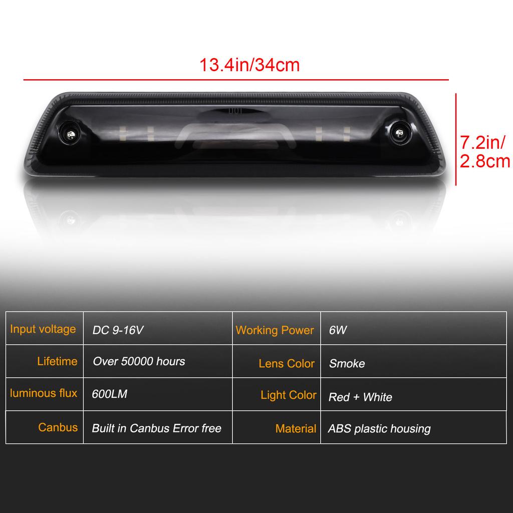 Car LED Smoke Third 3rd Brake Light For Ford F-150 2009-2014 Tail Rear Cargo Lamp Signal Stop Lights Clear Luces Spotlight