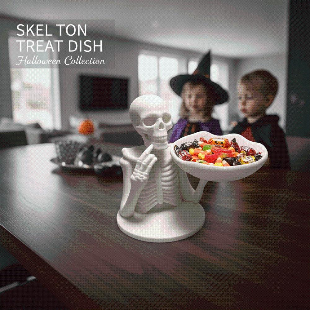 Bone Shape Skeleton Candy Bowl Matte White Spooky Jewelry Dish Halloween Key Holder Gothic Lovers