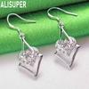925 Sterling Silver AAA Zircon Heart-shaped Perforated Earrings Fashion Charm Wedding Jewelry