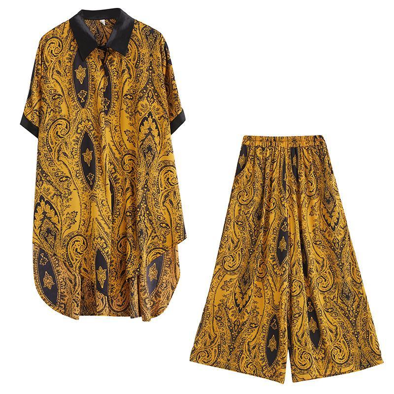 Xitao Новые женские комплекты из двух предметов с принтом и брюками WLD11383