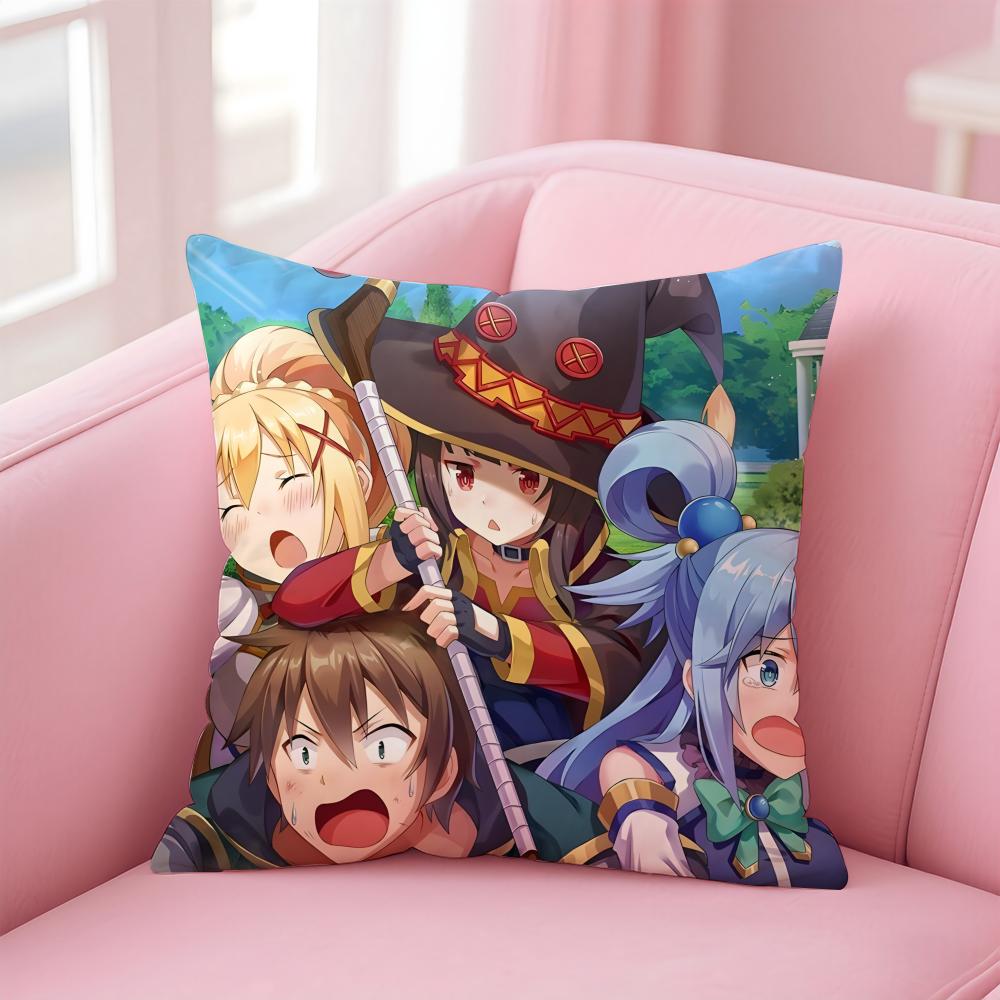 Модная K-Konosuba Мультяшная Аниме Милая Иконка Наволочка Чехол для Подушки Мягкая Приятная Ткань и Скрытая Молния