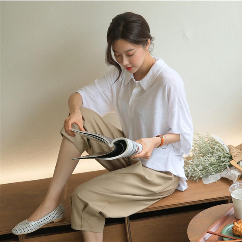 Эластичная талия, свободные брюки гаремы, стройнящие - Большой размер, повседневные укороченные хлопково-льняные брюки для женщин, 2023 весна/лето, универсальный художественный дизайн