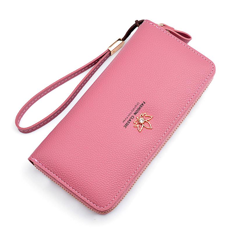 Women's Fashion Long Zipper Wallet - Large Capacity Clutch with Litchi Pattern and Mobile Phone Pocket