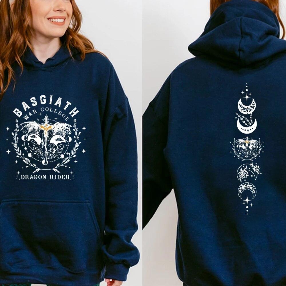Толстовка унисексFourth Wing Hoodie Basgiath War College Свитер с капюшоном Dragon Rider Толстовка серии Empyrean Унисекс Повседневные толстовки