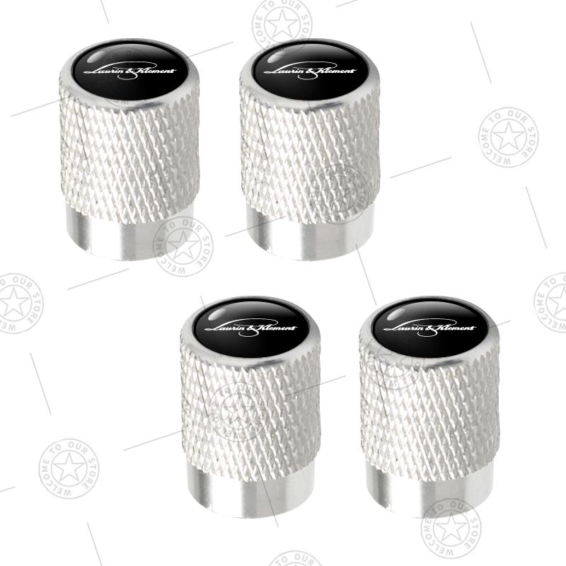 BYCP2 4pcs L&K Logo Car Wheel Tire Valve Caps Air Stem Aluminum Accessories For Skoda Superb Fabia Kodiaq Kamiq Octavia VRS Sport Line