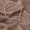 Zircon Flower Pearl Necklace Нишевый Дизайн 2025 Цепочка на Ключицы Летняя Универсальная Аксессуары с Застежкой OT