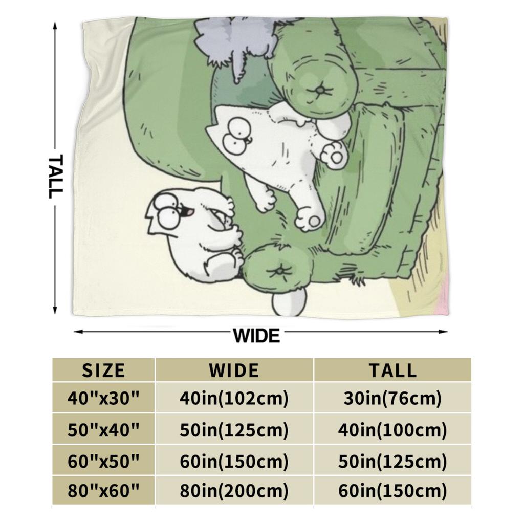 Simons Cat Blanket Super Soft Warm Throw Blankets for Bed 50x60 Inch Multi-size Bedspread