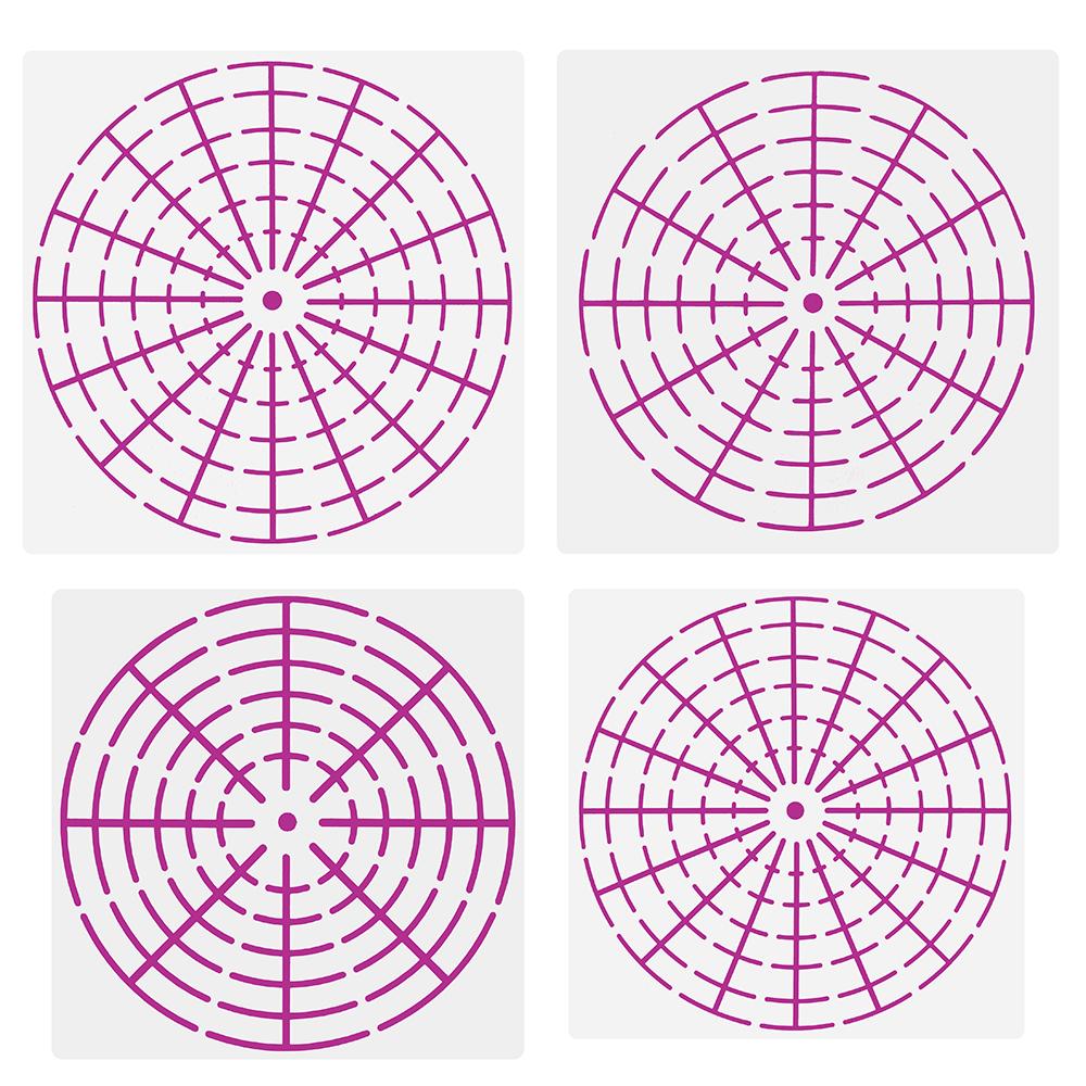 6Pcs Plastic Mandala 8/12/16 Segment Stencils Creative Template Set Art Projects