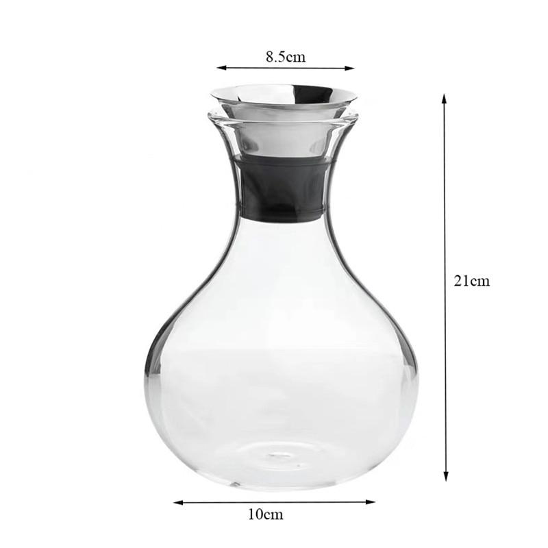 Hi 1L/1.5L Transparent Glass Carafe With Stainless Steel Lid Wine Decanter Heat Resistant Milk Juice Jug Gifts Water Bottle Kettle
